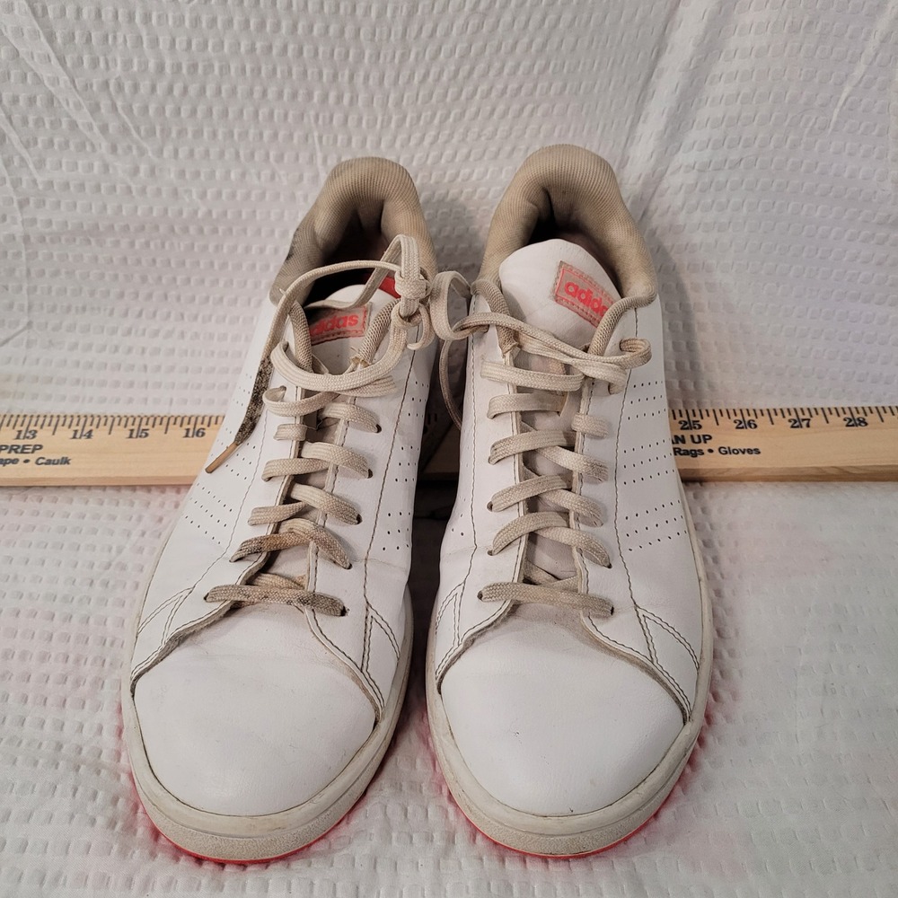 Adidas‎ Advantage Sneakers White Pink Red Low Top Tennis Shoes FW0987 Womens 9